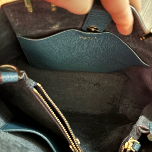 EUC - Kate Spade Teal Blue Bag with detachable Crossbody Strap - Picture 13 of 15
